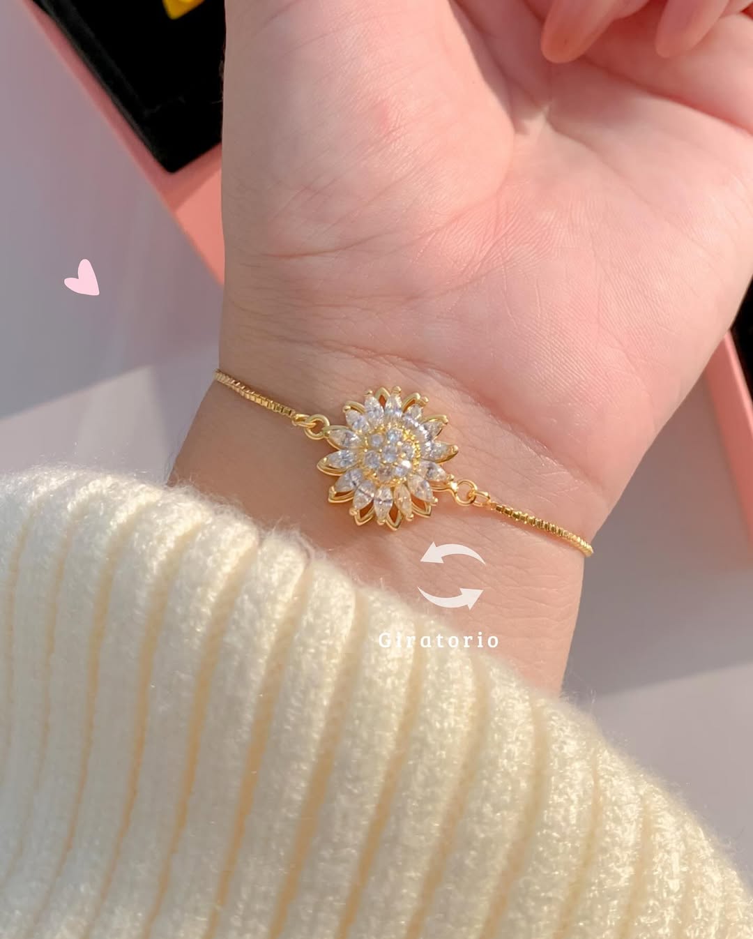 Collar Girasol Giratorio 🌻 + Caja de Regalo ¡GRATIS!