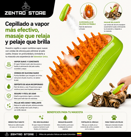 Cepillo Vapor Para Mascotas